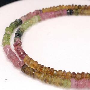 E03-0814 トルマリンネックレス 37cm 8g ( tourmaline necklace K14WG accessory )