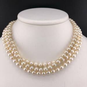 P03-0007 3点SET☆パールネックレス 総重量 66g ( Pearl necklace SILVER accessory jewelry )