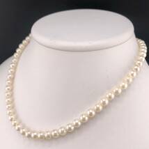 E03-2626 アコヤパールネックレス 6.0mm~6.5mm 39cm 25g ( アコヤ真珠 Pearl necklace SILVER )_画像2