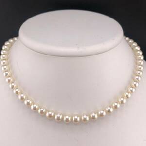 E03-3062 アコヤパールネックレス 6.0mm~6.5mm 36cm 22g ( アコヤ真珠 Pearl necklace SILVER )