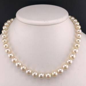 E03-4335☆☆ パールネックレス 9.0mm~9.5mm 40cm 51g ( Pearl necklace SILVER accessory )