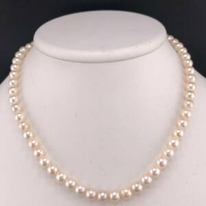 P03-0026☆☆ アコヤパールネックレス 6.5mm 40cm 28g ( アコヤ真珠 Pearl necklace SILVER )