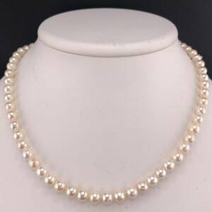 E03-3587 パールネックレス 6.0mm~6.5mm 41cm 25g ( Pearl necklace SILVER accessory )