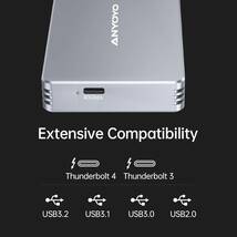 ANYOYO M.2 SSD 外付けケース Thunderbolt 3/4 SSD 外付けケース 40Gbps超高速_画像4