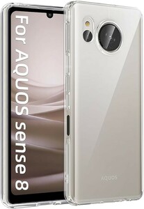 ZXZone For AQUOS sense8 ケース レンズ保護 透明 耐衝撃 衝撃吸収 防指紋 AQUOS Sense 8 S