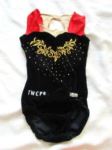  warehouse storage goods M size old tag Sasaki TWCPE Logo rhythmic sports gymnastics contest part player contest convention for velour Leotard made in Japan gymnastics contest Dance part . higashi woman body 