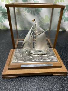 置物 帆船 ヨット 銀製 SILVER 985 工芸品 銀細工 オブジェ 現状