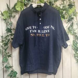 FW０４７３５＊新作＊ロゴプリント＊プルオーバー＊ブラウス＊チュニック＊ネイビー＊サイズM～L 　ゆったり　綿２０％