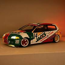 ハセガワ 1/24 ジャックスシビック LED点灯ギミック付き！ JACCS CIVIC EG6_画像3