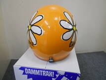 新品/未使用　ダムトラックス　 フラワージェット/パールオレンジ色　 レディースジェットヘルメット DANNTRAX &南海部品 レディースサイズ_画像3