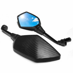  bike mirror 8mm carbon style left right set all-purpose side bag motorcycle . attaching scooter carbon black regular screw M8