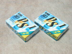 FUJIFILMカセットテープ　AXIA　PS-1　８０分２巻セットX2（計４巻）未使用　レターパックライト￥370