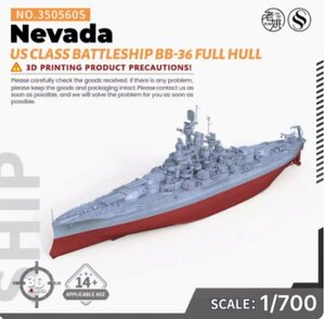 SSMODEL 1/700 アメリカ海軍 オクラホマ級戦艦 ネヴァダ 3Dプリントキット レジン 未組立 プラモデル ネバダ