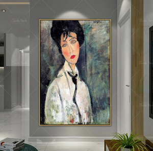 G2456 アメデオ・モディリアーニ Amedeo MODIGLIANI キャンバスアートポスター 50×70cm イラスト インテリア 雑貨 海外製 枠なし 