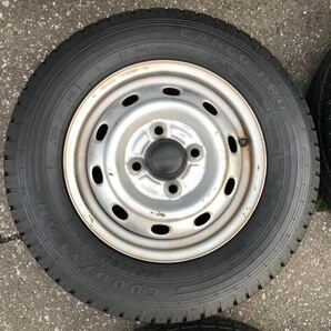 TV1 TV2 TT1 TT2 サンバー 純正 12インチ スチールホイール 2021年製 GOODYEAR CARGO PRO 145R12LT 4本 1本ホイール違いの画像2