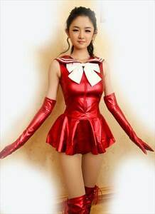  Sailor Moon manner costume 3 point set red color woman S size 