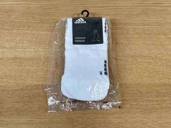 送料無料 未開封 メンズ M25〜27cm ホワイト adidas GFC88 AEROREADY エアロレディー アディダス ハイソックス 3足組 24~26㎝★
