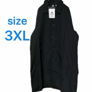 新品　ステンカラーコート　ブラック　メンズ　レディース　スプリングコート　size 3XL ONE BOY 4L 大きいサイズ