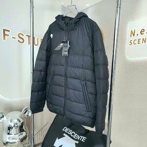 DESCENTE デサント ダウンジャケット ロゴ プリント ジップアップ スタンド ジャケット M ブラック 中古 JZ 1