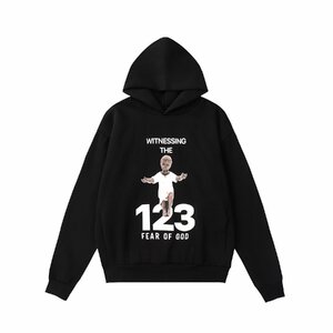 RRR-123 × FEAR OF GOD Hoodie フィアオブゴッドエッセンシャルズ 上着 パーカー ブラック 中古 M ■ JM A1