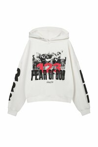 RRR-123 × FEAR OF GOD Hoodie フィアオブゴッドエッセンシャルズ 上着 パーカー ホワイト 中古 M ■ JM A1