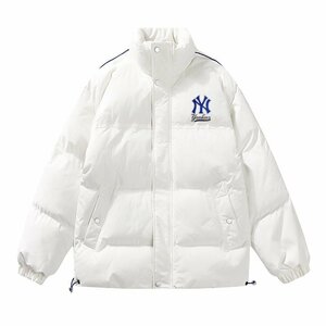 NEW YORK YANKEES ニューヨークヤンキース MLB ダウンジャケット ジャケット NY 上着 ホワイト 中古 M JN 2