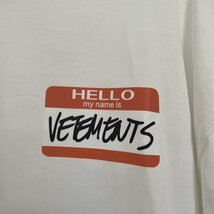 VETEMENTS ヴェトモン 21AW UE54TR240W Hello My name is VETEMENTS T-shirt マイネームイズプリントTシャツ メンズ Mサイズ_画像4