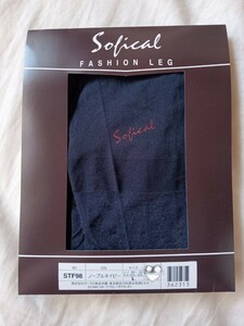 新品レア♪POLA ソフィカル《Sofical FASHION LEG》希少カラー上品な光沢 ノーブルネイビー透かし柄ストッキング《L》