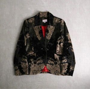 1990s botanical pattern jacquard easy jacket 