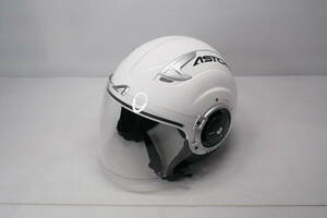 【ジャンク】 ASTONE ヘルメット ジェット オープンフェイス バイザー付き DJ11 Lサイズ 240125HT0053
