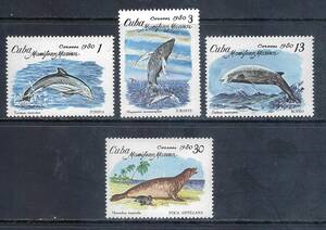キューバ 1980年 #2334-7(NH) 海生哺乳類(クジラ, イルカ, アザラシetc.)