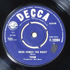 Them / Here Comes The Night UK Orig Mono 7' Single