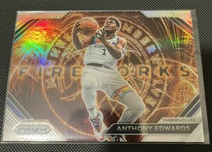 ANTHONY EDWARDS MINNESOTA TIMBERWOLVES silver prizms fireworks panini basketball prizm NBA