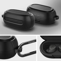 送料無料★Spigen JabraElite7Pro/7Active ケース カラビナ付 ラギッド・アーマー(マット・ブラック)_画像3