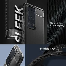 送料無料★Spigen Xiaomi 13X ケース TPU ソフト ワイヤレス充電 ラギッド・アーマー (マット・ブラック)_画像3