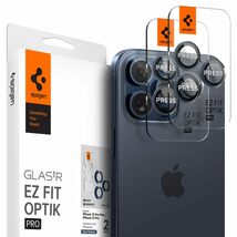 送料無料★Spigen Glas tR EZFitOptikPro iPhone15Proカメラフィルム ブルーチタニウム2枚入_画像8