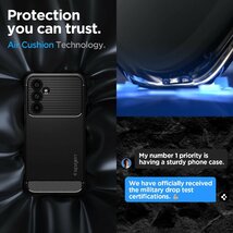 送料無料★Spigen Galaxy A54 ケース TPU ソフトケース カメラ保護 ラギッド・アーマー (マット・ブラック)_画像5