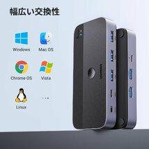 送料無料★UGREEN USB3.0 切替器 2PCでUSB-C&Aデバイス共有 5Gbps高速転送 切り替えリ モコン付き_画像7