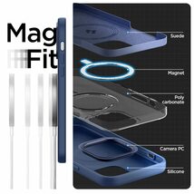 送料無料★Spigen iPhone14Pro ケース Magsafe シリコン・フィット マグ・フィット(ネイビー・ブルー)_画像3