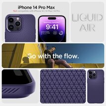 送料無料★Spigen iPhone 14 Pro Max ケース TPU ソフト マット ワイヤレス充電(ディープ・パープル)_画像2