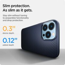 送料無料★Spigen iPhone 13 Pro Maxケース TPU ソフト マット ワイヤレス充電対応(ネイビー・ブルー)_画像4