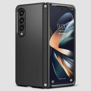 送料無料★Spigen Galaxy Z Fold 4 5gケース 3重構造 ワイヤレス充電対応 タフ・アーマー (ブラック)