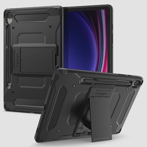 送料無料★Spigen Galaxy Tab S9 ケース 衝撃吸収 耐衝撃 充電 キックスタンド 2重構造 (ブラック)