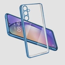 送料無料★Samsung Galaxy A54 5Gケース SC-54C TPU透明 カバー メッキ加工 ソフトケース(ブルー)_画像1
