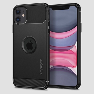 送料無料★Spigen iPhone11ケース TPU ワイヤレス充電 ラギッド・アーマー (マット・ブラック)