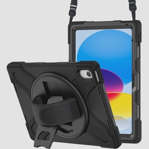 送料無料★ProCase iPad 10世代 ショルダーケース 10.9インチ 360°回転スタンド (ブラック)