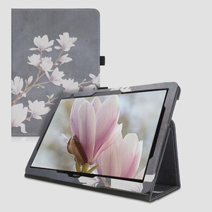 送料無料★kwmobile Huawei MediaPad T5 10 ケース モクレンデザイン タブレット 保護 スタンド付き