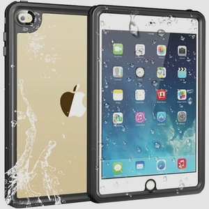 送料無料★iPad 防水ケース iPad 9.7 ケース IP68防水規格 密封防水 全面保護 指紋認識機能 スタンド機能(黒)