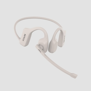 送料無料★ECHLIFE bluetooth5.2 イヤホン ワイヤレス 耳を塞がない 空気伝導 耳掛け式 (オフホワイト)