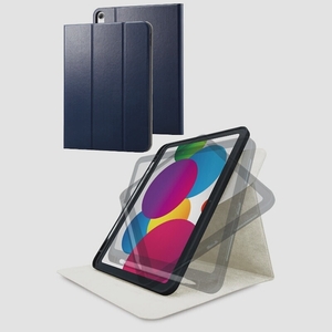 送料無料★エレコム iPad 10.9 第10世代 ケース フラップケース 360度回転 オートスリープ/ウェイク(ネイビー)